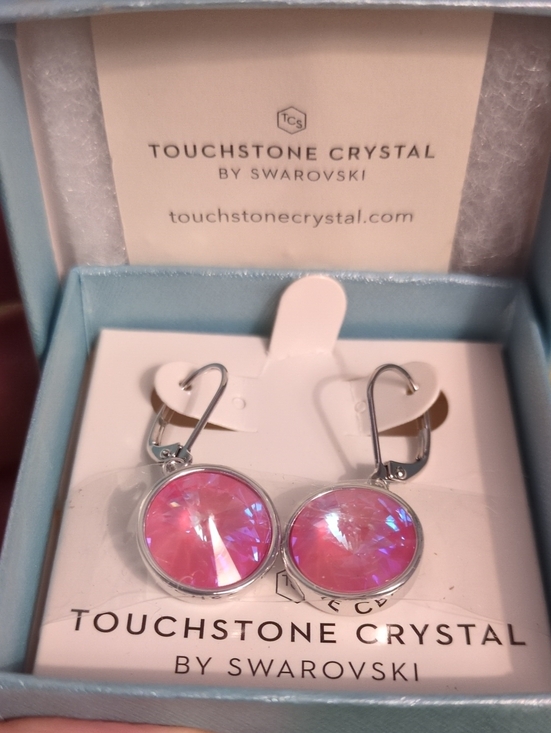 Swarovski Jewelry - Swarovski Pink Iridescent Drop Earrings